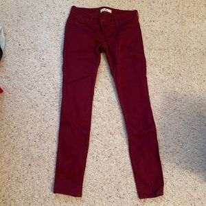 Hollister Burgundy Red Jeggings